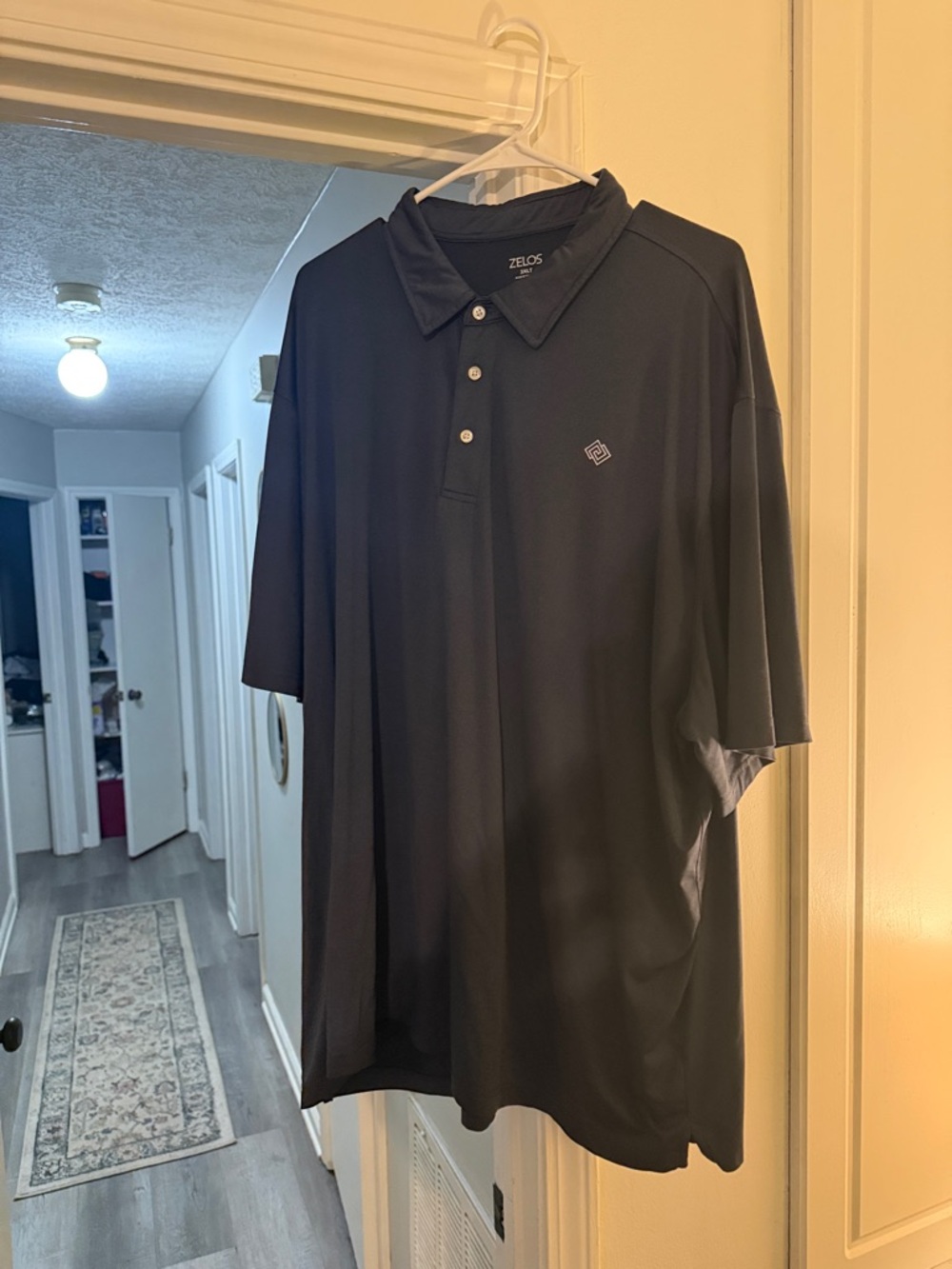 ZELOS Men's Black Polo with Subtle Logo